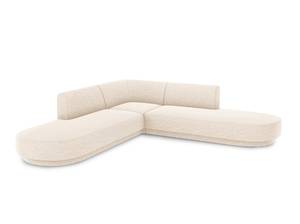 Ecksofa MILEY 5 Sitzplätze Hochglanz Beige