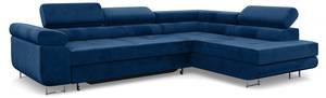 Ecksofa Maliba L-Form Rechts Blau - Ecke davorstehend rechts - Longchair davorstehend rechts - Ottomane davorstehend rechts - Schlaffunktion davorstehend links