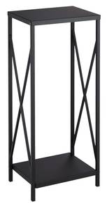 Étagère cheminée en acier noir Noir - Métal - 34 x 80 x 25 cm