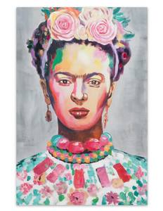 Acrylbild handgemalt Frida Massivholz - Textil - 60 x 90 x 4 cm