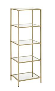 Standregal Bücherregal Gold - Glas - 30 x 125 x 40 cm