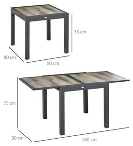 Gartentisch 84G-076V00BG Metall - 80 x 75 x 160 cm