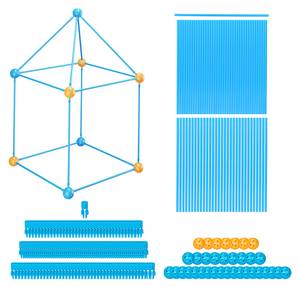 DIY Konstruktionsspielzeug Höhle bauen Blau - Orange - Türkis - Kunststoff - 1 x 38 x 1 cm