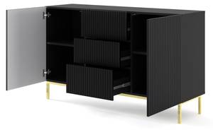 Sideboard RAVENNA B SB150 2D3D Schwarz - Gold