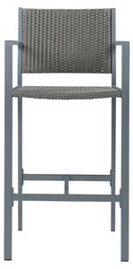 Outdoor-Barstuhl Avise 2er Set Grau - Metall - 56 x 113 x 56 cm