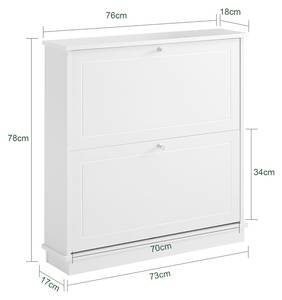 Meuble d'entrée FSR99-W Blanc - Bois manufacturé - 76 x 78 x 18 cm