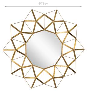 Dekorative Wandspiegel gold, Ø 75cm, Gold - Glas - Metall - 76 x 6 x 76 cm