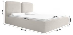 Polsterbett Doppelbett Molgan Beige - Breite: 148 cm