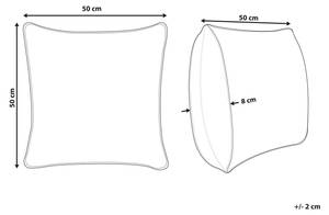 Kissen 2er Set MINDALA Schwarz - Weiß - Naturfaser - 50 x 8 x 50 cm