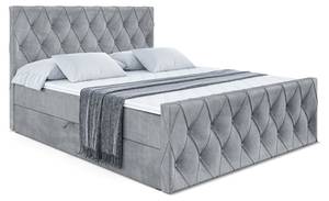 Boxspringbett - AMAY Hellgrau - Breite: 160 cm - H4