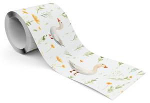 Bande Décorative Pour Enfant OIES Fleurs Gris - Vert - Orange - Blanc - Papier - Textile - 10 x 300 x 300 cm