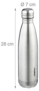 Trinkflasche Edelstahl 500 ml Silber - Metall - 7 x 28 x 7 cm