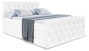 Boxspringbett AMAY KING Hochglanz Weiß - Breite: 120 cm