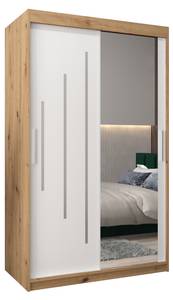 Armoire à portes coulissantes york 2 Imitation chêne - Blanc - Largeur : 120 cm - 2 porte