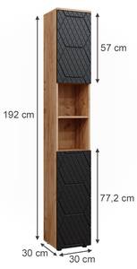 Badschrank  Irma 42852 Esche Schwarz Dekor - Sonoma Eiche Trüffel Dekor