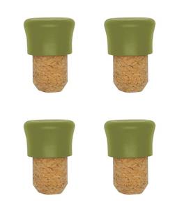 Bouchons en liège gamme zéro x4 Vert - Matière plastique - 5 x 6 x 5 cm