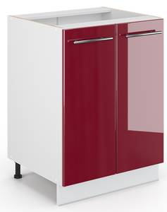 Meuble bas de cuisine Fame-Line 34773 Bordeaux brillant - Blanc