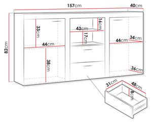 Kommode Rumba mit LED Graphit