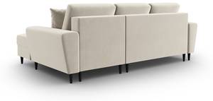 Schlaf-Ecksofa + Box MOGHAN 4 Sitzplätze Beige