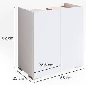 Waschtischunterschrank Delfina Sonoma/ Weiß - Holzwerkstoff - 58 x 62 x 33 cm