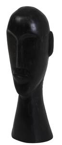 Ornament HEAD Schwarz - Massivholz - 11 x 38 x 12 cm