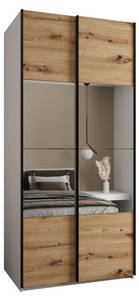 Armoire Lux 4 Noir - Imitation chêne - Blanc - Largeur : 100 cm