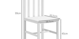 Küchenstühle 83A-091V00WT Weiß - Massivholz - 48 x 99 x 39 cm