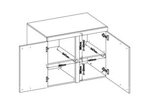 FURNIX Enfilade RIVAY 2F Chêne foncé - Imitation chêne foncé