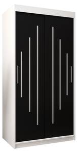 Armoire à portes coulissantes york Noir - Blanc - Largeur : 100 cm - 2 porte