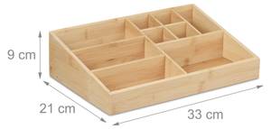 Bambus Schreibtisch Organizer 9 Fächer Braun - Bambus - Holzwerkstoff - 33 x 9 x 21 cm