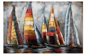 Metallbild Sailing to Nowhere Blau - Metall - 100 x 70 x 5 cm