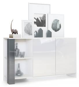 Sideboard Canto Hochglanz Grau - Weiß