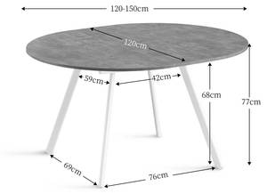 Ausziehtisch LIV Beton Dekor - Weiß