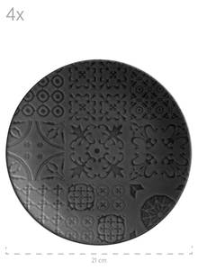 Tafelservice Trad. Tiles (12-tlg) Schwarz - Keramik - 28 x 1 x 28 cm
