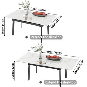 Esszimmertisch Esstisch Marmor Optik Marmor Weiß Dekor