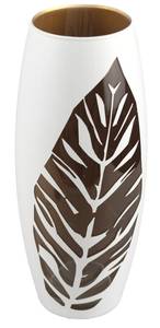 Vase en verre peint à la main Blanc - Verre - 11 x 26 x 11 cm