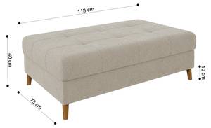 Ecksofa und Hocker Oskar Beige - Armlehne davorstehend rechts - Ecke davorstehend links