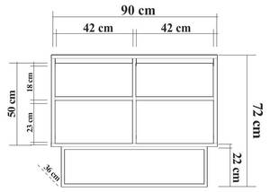 Sideboard Zuri Braun - Holzwerkstoff - 36 x 72 x 90 cm