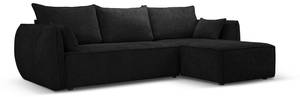 Schlaf-Ecksofa + Box KAELLE 4 Sitzplätze Schwarz