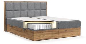 Premium Boxspringbett Makalu Stoff Neve Dunkelgrau - Breite: 169 cm