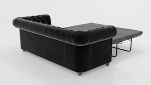 Polstergarnitur Karl 3+2+1, Chesterfield Schwarz