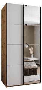 Armoire Lux 3 Noir - Imitation chêne - Blanc - Largeur : 100 cm