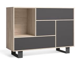 Sideboard WIND Eiche/Grau Anthrazit. Beige - Holzwerkstoff - 40 x 86 x 120 cm