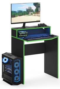 Bureau ordinateur Kron 70cm noir/vert 70 x 60 cm