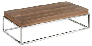 Table basse en bois de noyer et acier Marron - Métal - Bois massif - Bois/Imitation - 123 x 31 x 63 cm