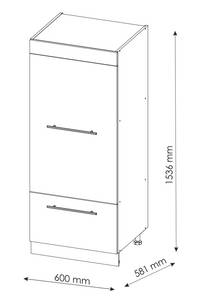 Mikrowellenschrank Fame-Line Hochglanz Schwarz - Weiß