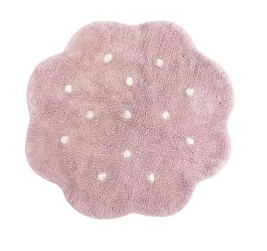 Teppich Mini Biscuit Vintage nude Pink - Naturfaser - Textil - 90 x 2 x 90 cm