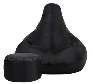 Recliner Gaming Sitzsack + Hocker Schwarz