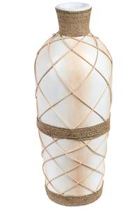 Vase décoratif ROKAN Beige - Blanc - Céramique - 24 x 62 x 18 cm