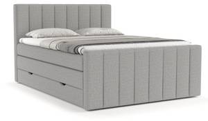 Boxspringbett Ruby Grau - Breite: 200 cm